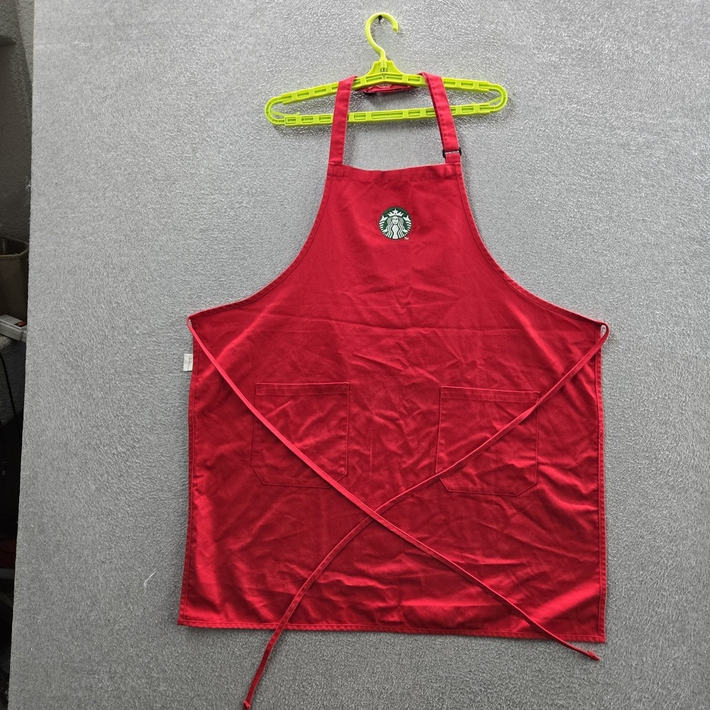 Starbucks Men Red Embroidered Apron Workwear Logo